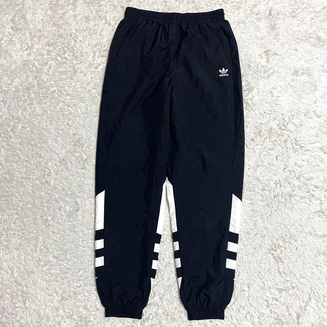 ✨希少✨adidas ナイロンパンツ トレフォイル ビッグロゴ ブラック XL