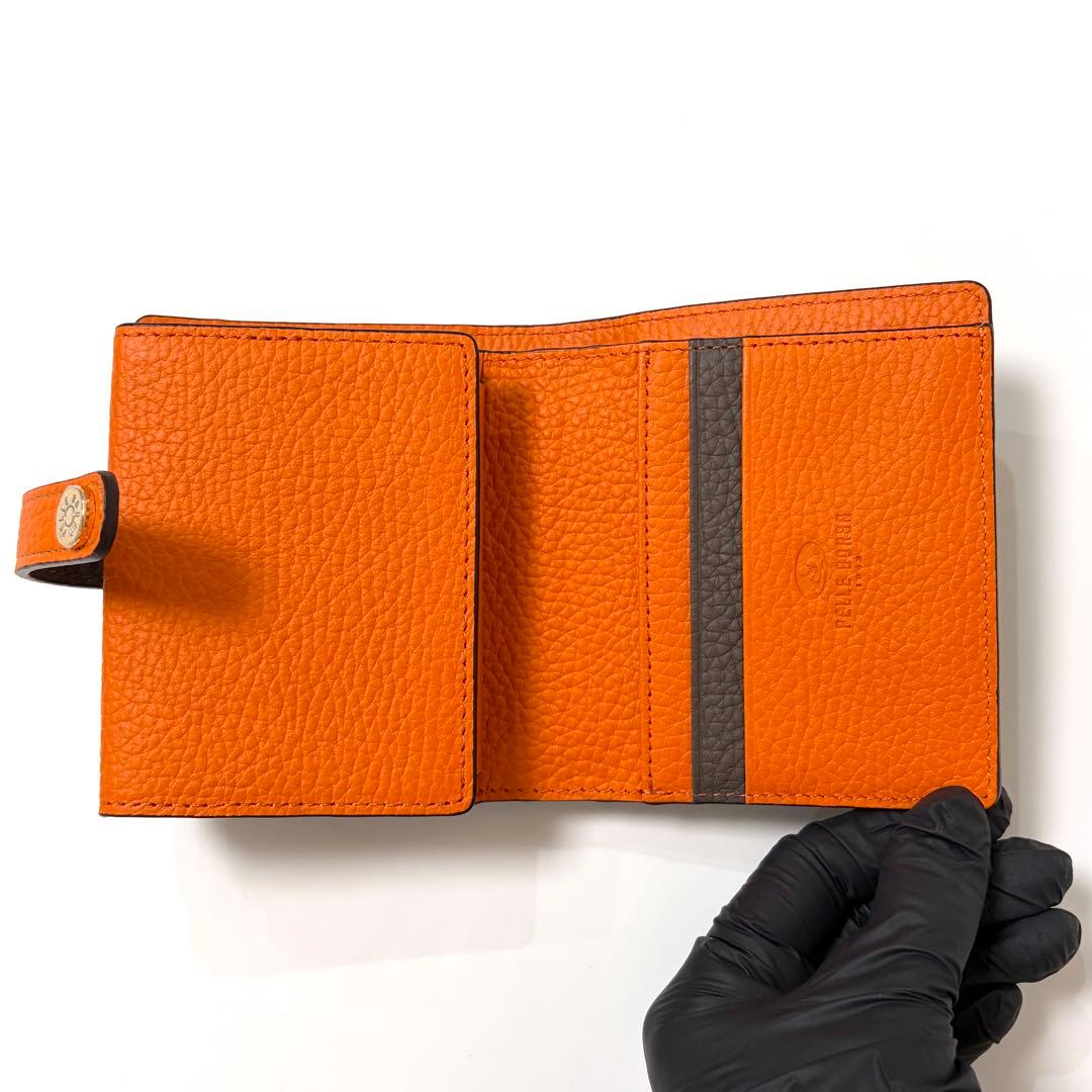 【未使用美品】PELLE BORSA ペレボルサ　 二つ折り財布　トープ