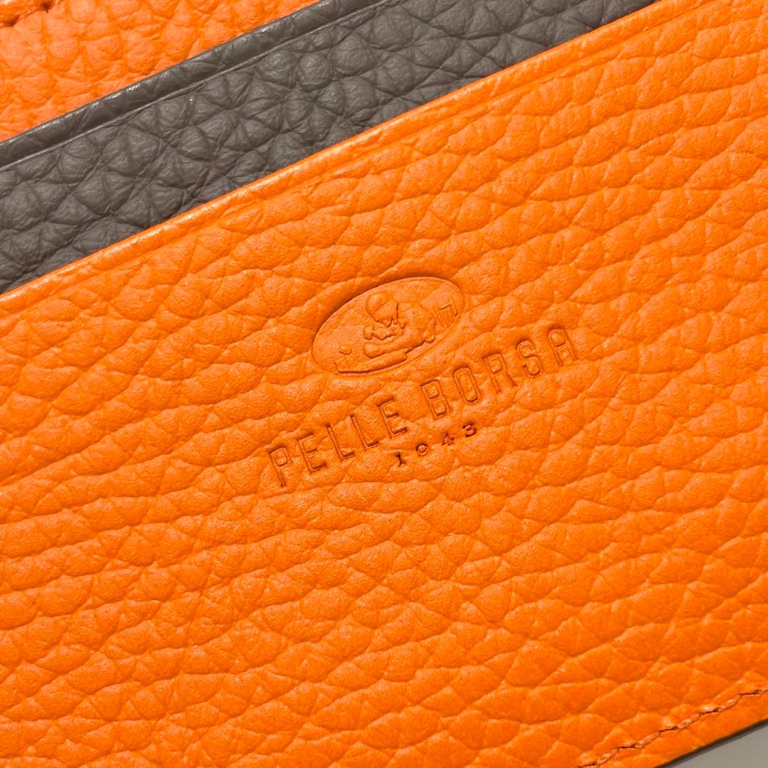 【未使用美品】PELLE BORSA ペレボルサ　 二つ折り財布　トープ