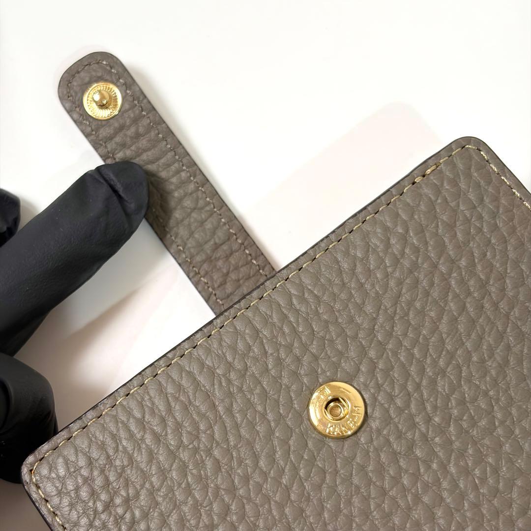 【未使用美品】PELLE BORSA ペレボルサ　 二つ折り財布　トープ