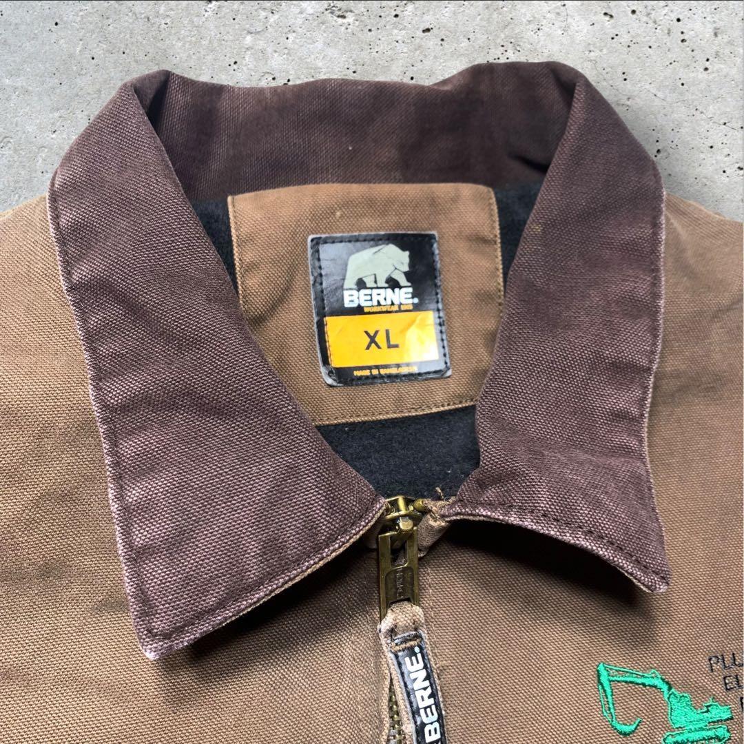 【えびちゃん 】BERNEデトロイト企業刺繍ロゴダック地ワークジャケット
