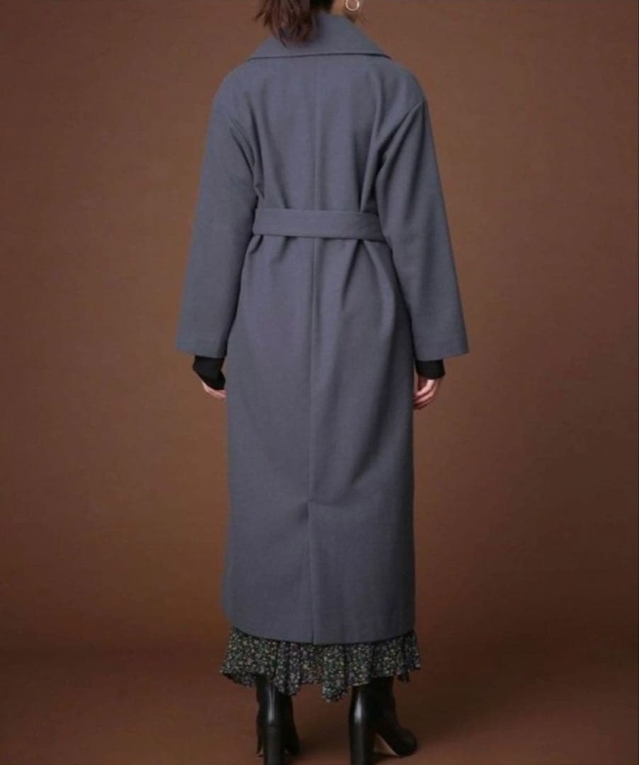 新品/ナノユニバース/ラペルロングガウンコート