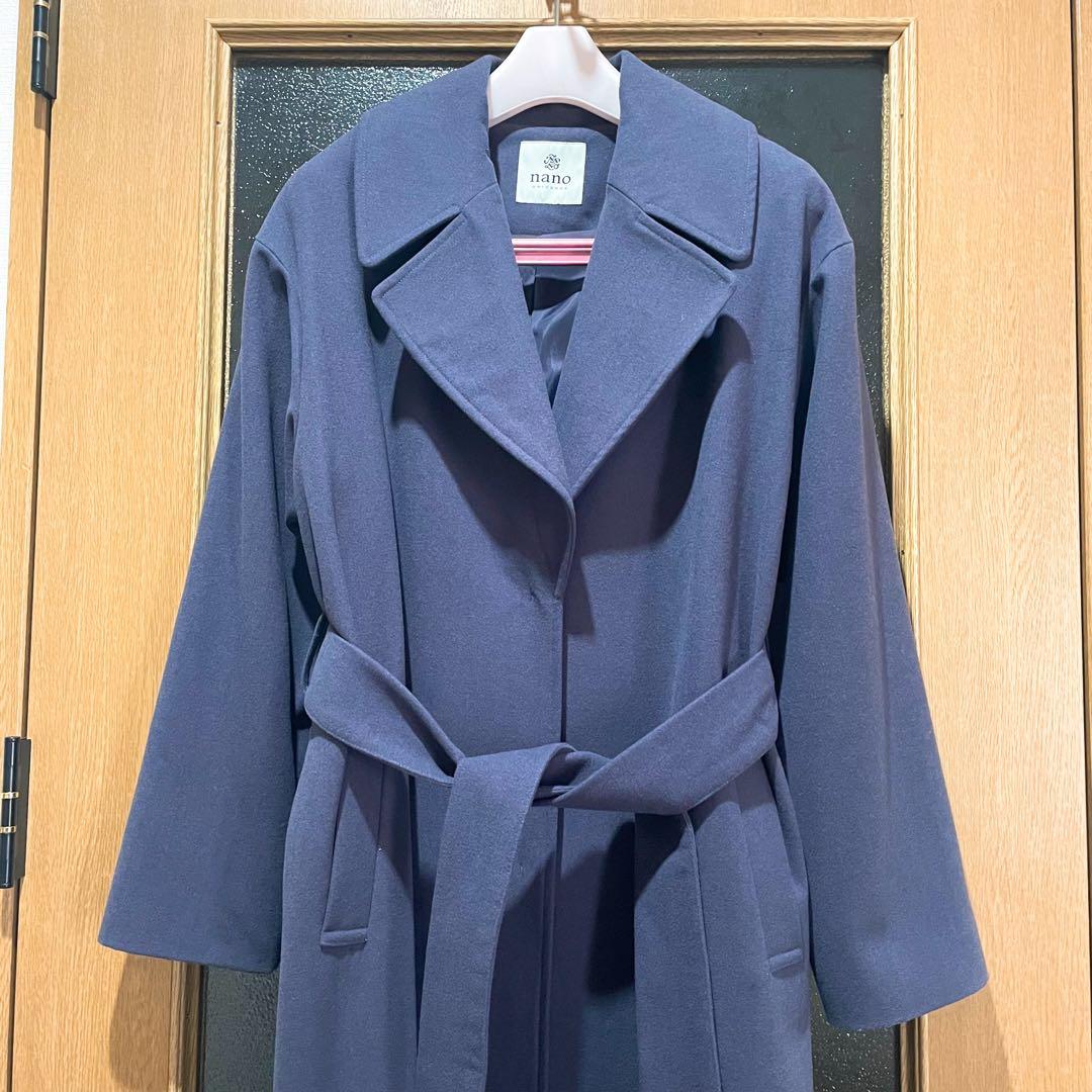 新品/ナノユニバース/ラペルロングガウンコート