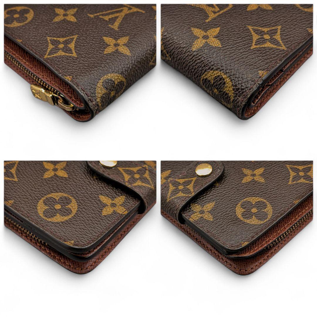 良品 ルイヴィトン モノグラム コンパクトジップ 二つ折り財布 ①
