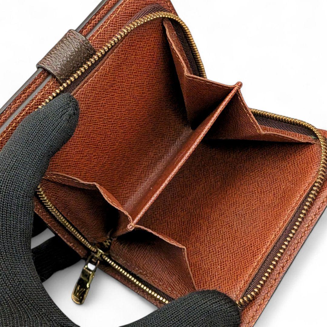 良品 ルイヴィトン モノグラム コンパクトジップ 二つ折り財布 ①