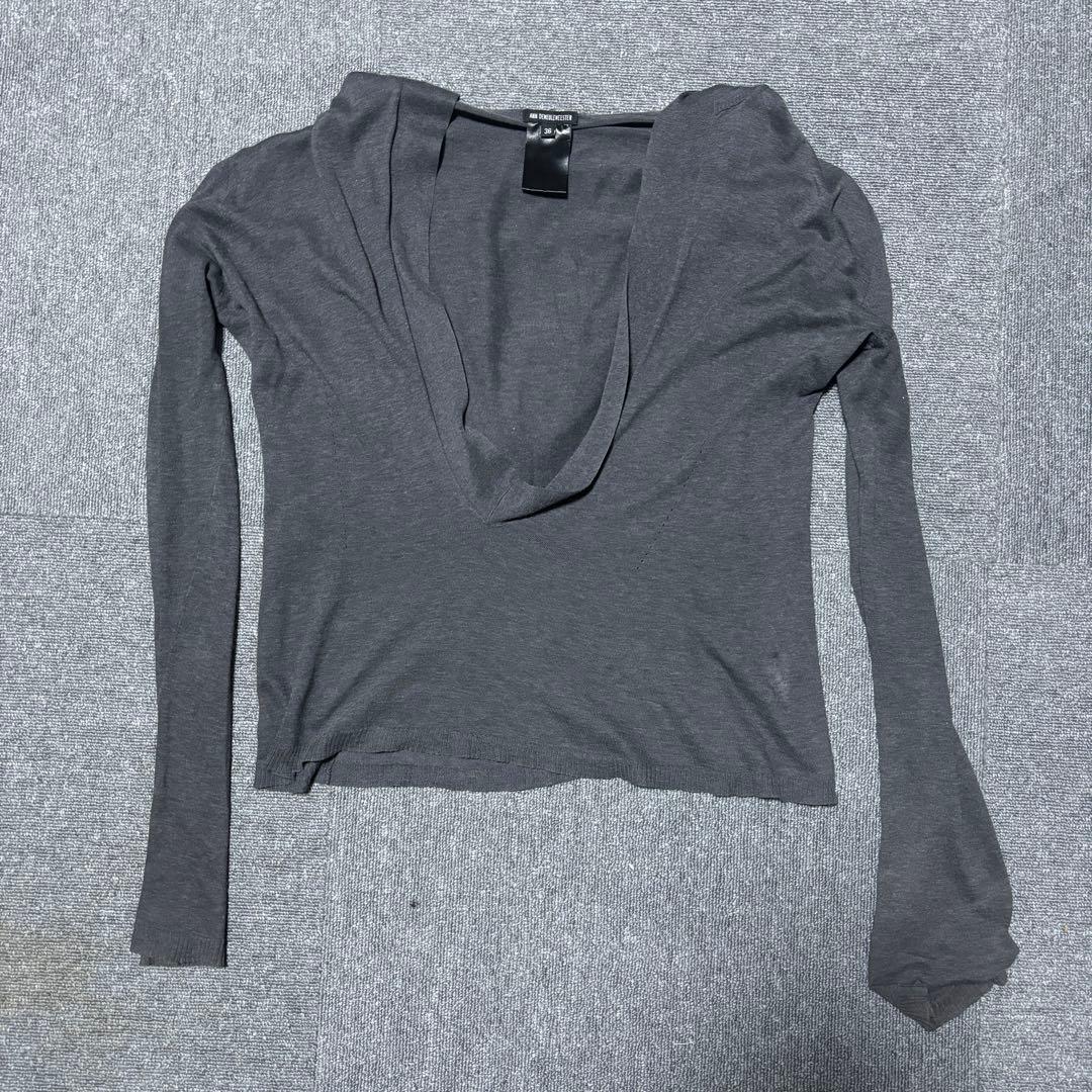 ANN DEMEULEMEESTER 本人期 アーカイブ フードニット