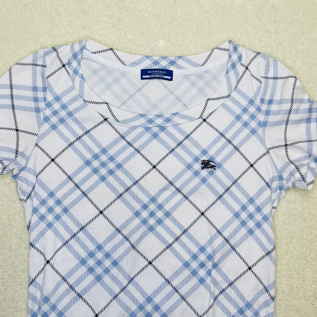 BURBERRY バーバリーブルーレーベル 半袖 Tシャツ チェック 青 Y2K