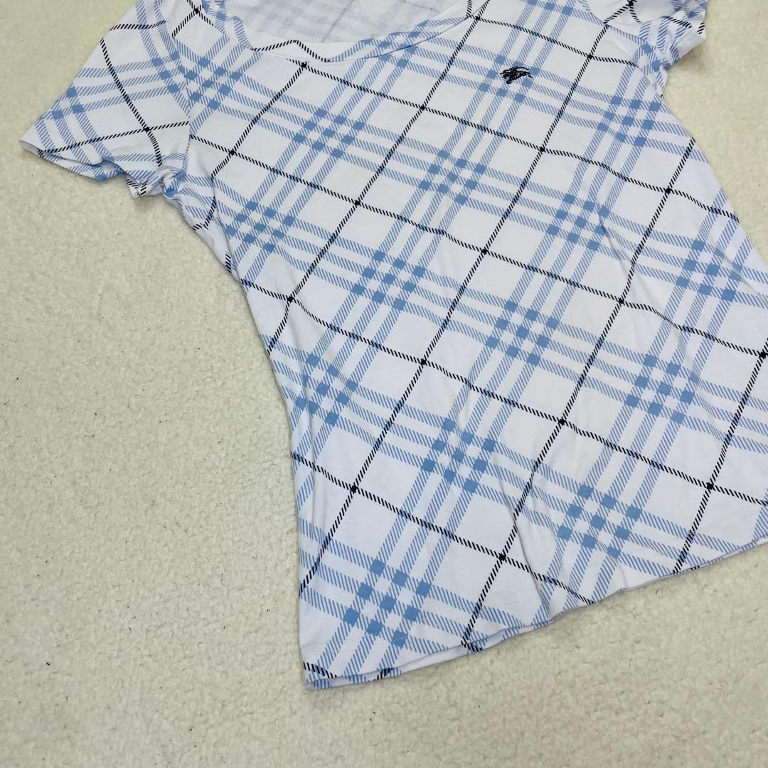 BURBERRY バーバリーブルーレーベル 半袖 Tシャツ チェック 青 Y2K