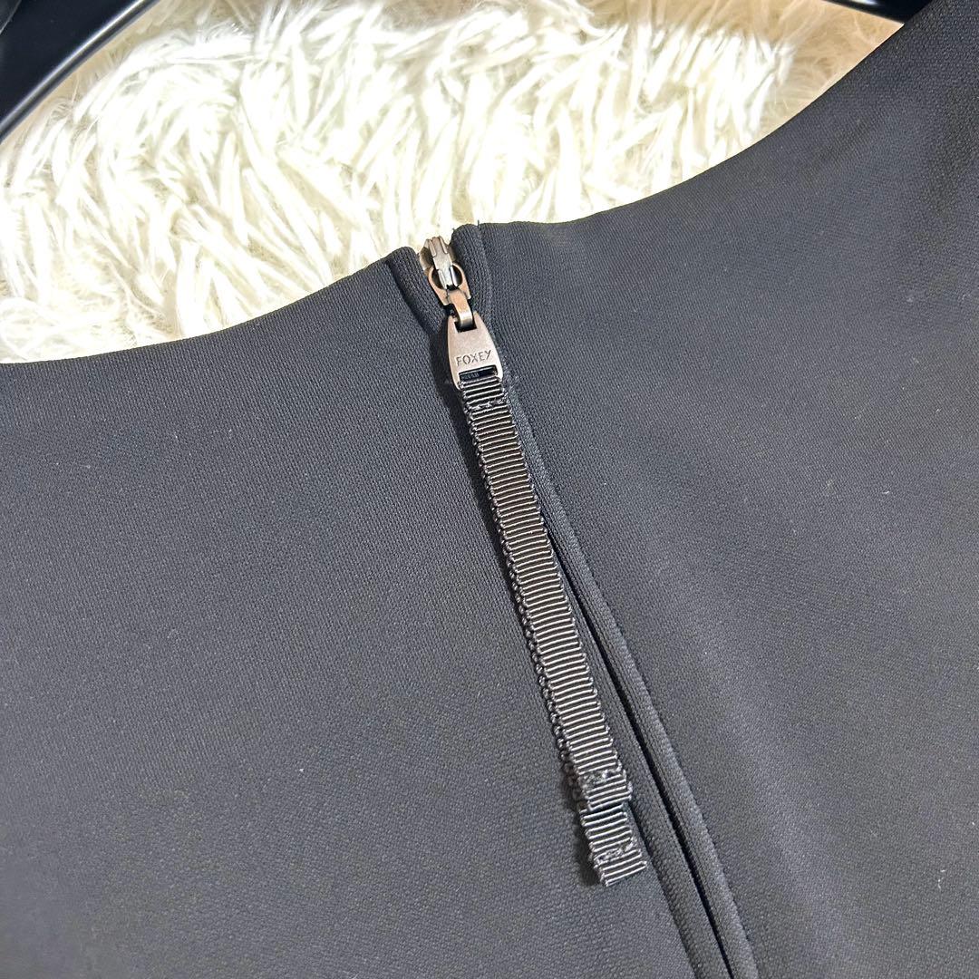 美品✨フォクシー 春に◎ノースリーブ ワンピース ドレス 黒 38