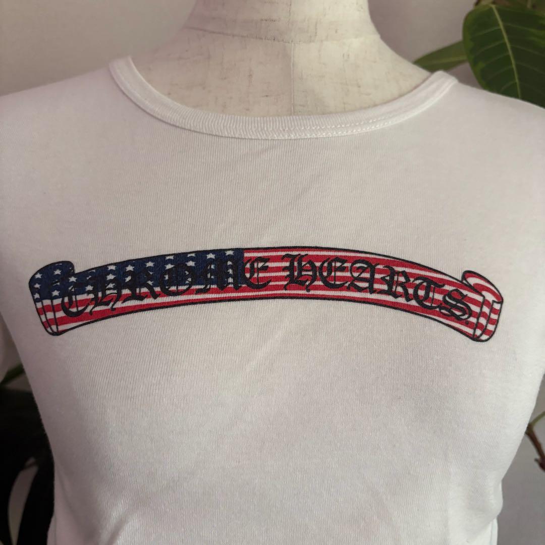 レアクロムハーツ　アメリカン国旗ロゴTシャツ　★oo42