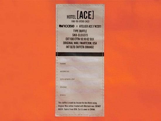 INCASE ACE HOTEL DUFFLE BAG 定価半額以下　新品 箱入