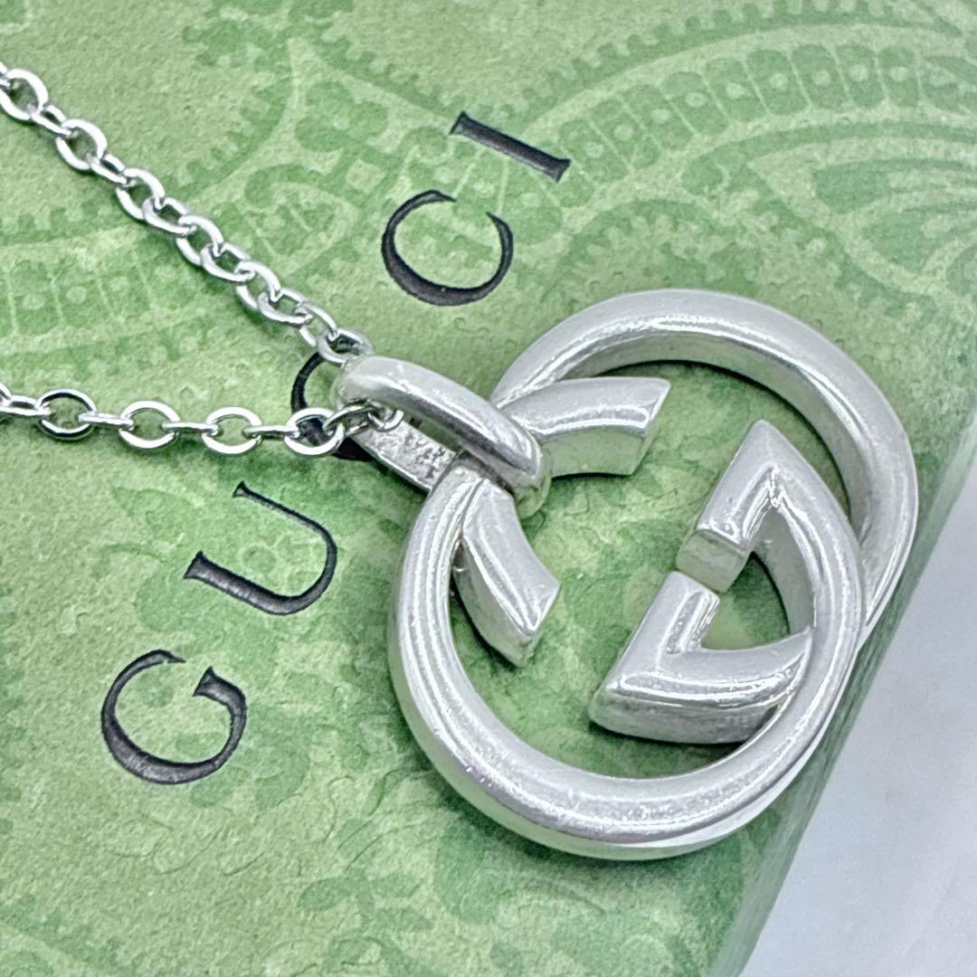 【美品】グッチ　インターロッキングG　ネックレス　社外あずきチェーン