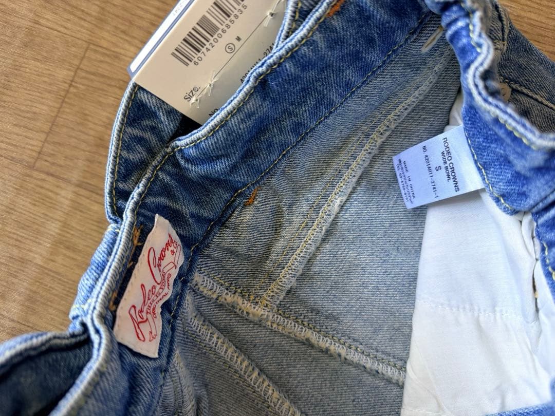 新品 リボン付きワイドレッグデニム大人気のデニムRODEO CROWNS パンツ