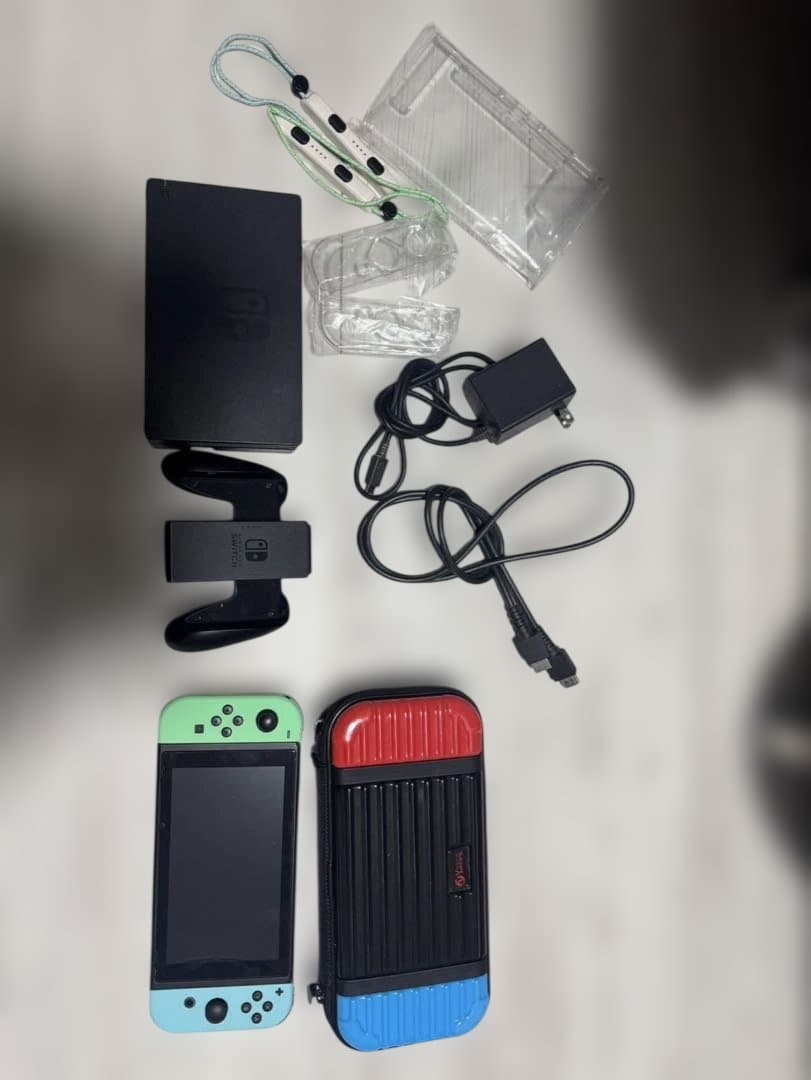 「【美品】Switch あつ森セット 本体＋ソフト2本付き 付属品完備」