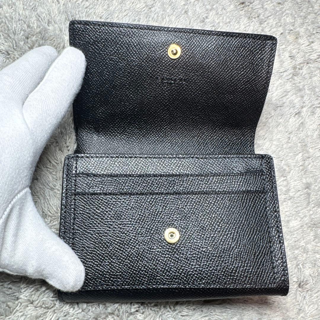 【未使用】COACH コーチ 二つ折り財布 ブラック ゴールドロゴ
