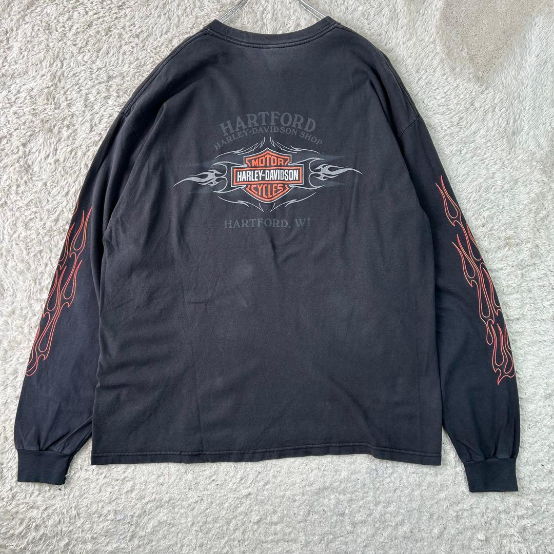 【希少】Harley-Davidson 長袖 ロンT ファイヤー フレイム XL