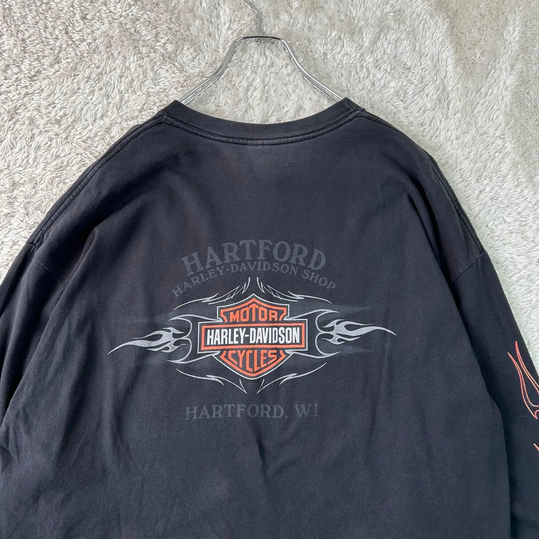 【希少】Harley-Davidson 長袖 ロンT ファイヤー フレイム XL