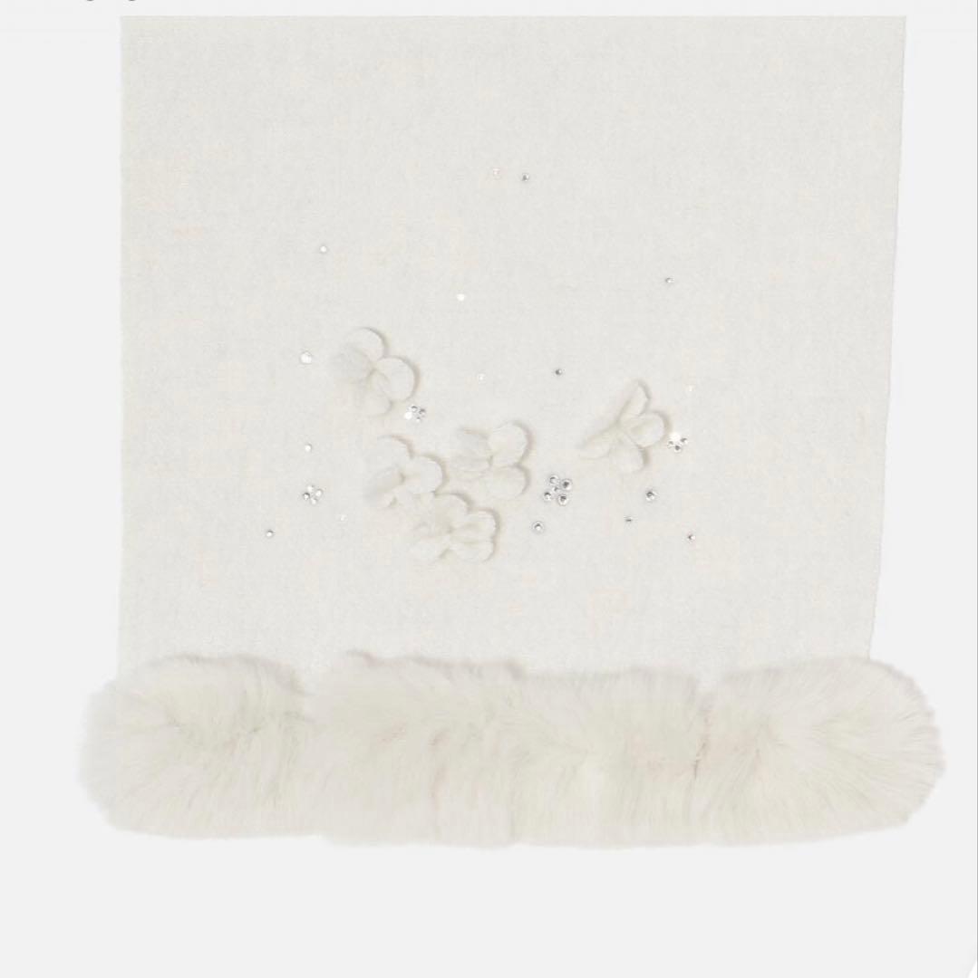 新品未使用カシミヤウール ファー付きプチマフラー　ANTEPRIMA