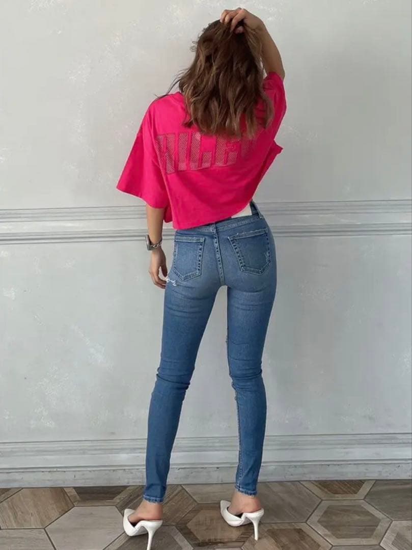 【完売品】GYDA SIDE RIPPED スキニーデニムパンツ