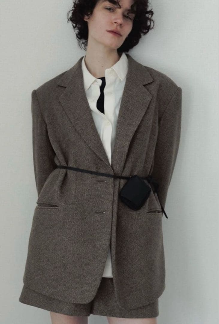 anuke Herringbone Wool Jacket ベージュ