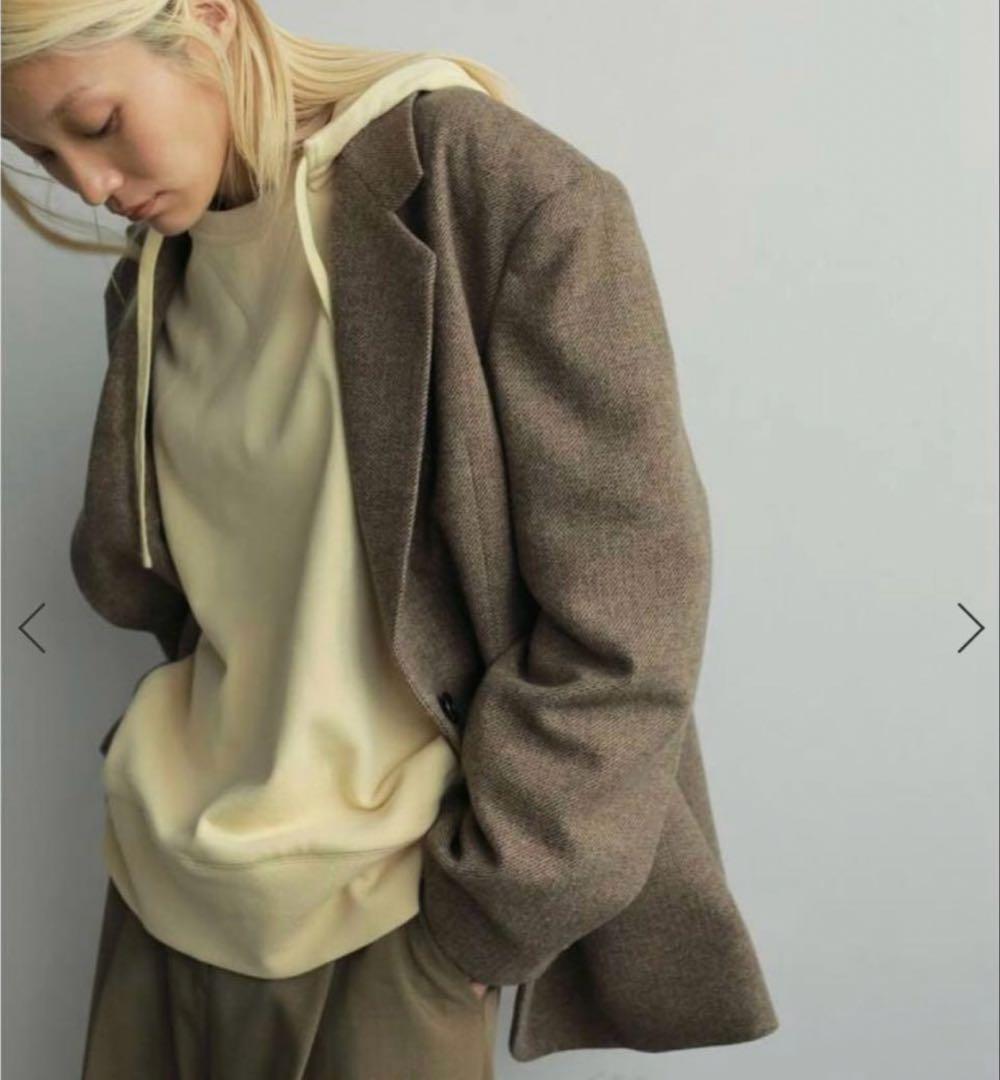 anuke Herringbone Wool Jacket ベージュ