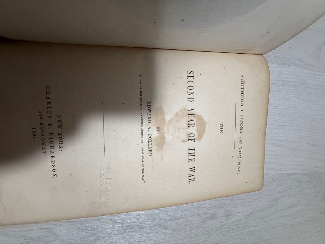 【歴史書】古書1864年 南北戦争史 金箔装飾 / 米国ロッジ蔵書印あり