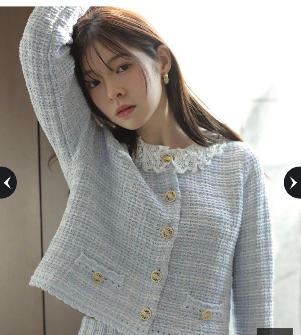 トップス Rirandture Lace Collar Knit Jacket