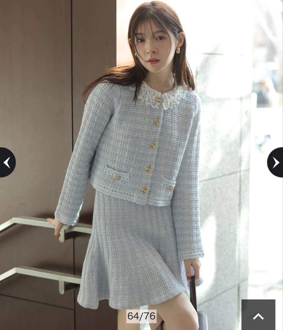 トップス Rirandture Lace Collar Knit Jacket