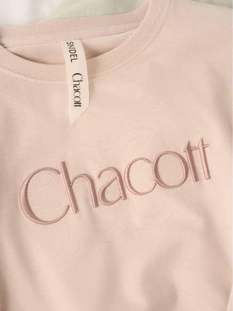 SNIDELスナイデルChacottSustainableロゴTシャツLBEG