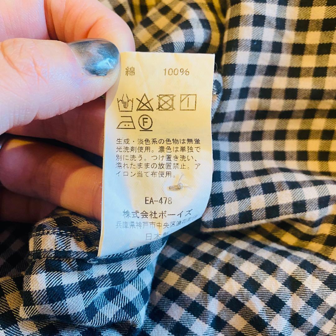 重ね着にも大活躍❣️DANTON ワンピース チェック柄 36 スタンドカラー M