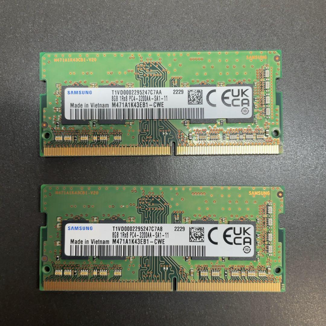 【未使用】Samsung DDR4-3200 8GB 2枚セット ノートPC用