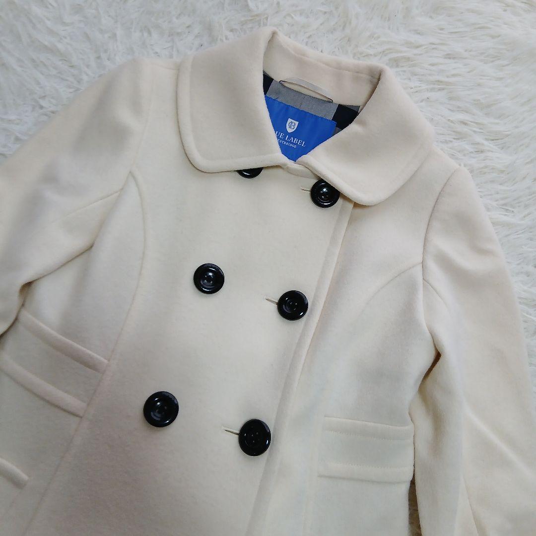【BLUE LABEL CRESTBRIDGE】ウールロングコート　オフホワイト