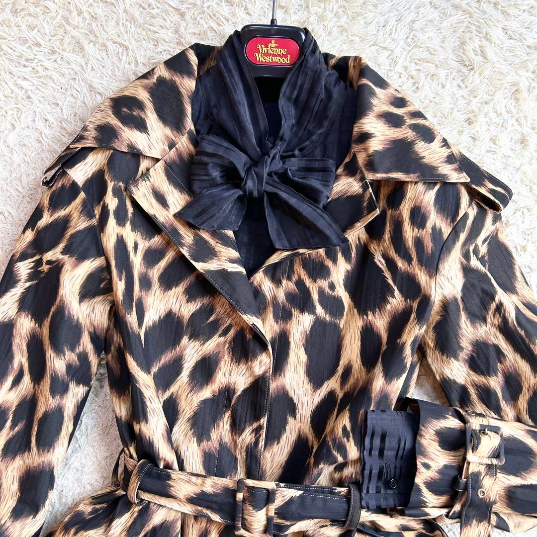 【極美品✨️】 49av ジュンコシマダ レオパード ヒョウ柄 トレンチコート