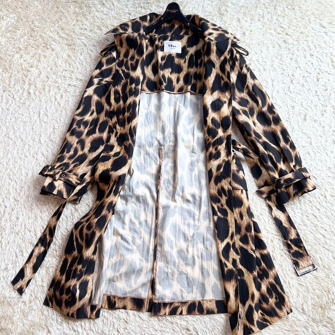 【極美品✨️】 49av ジュンコシマダ レオパード ヒョウ柄 トレンチコート