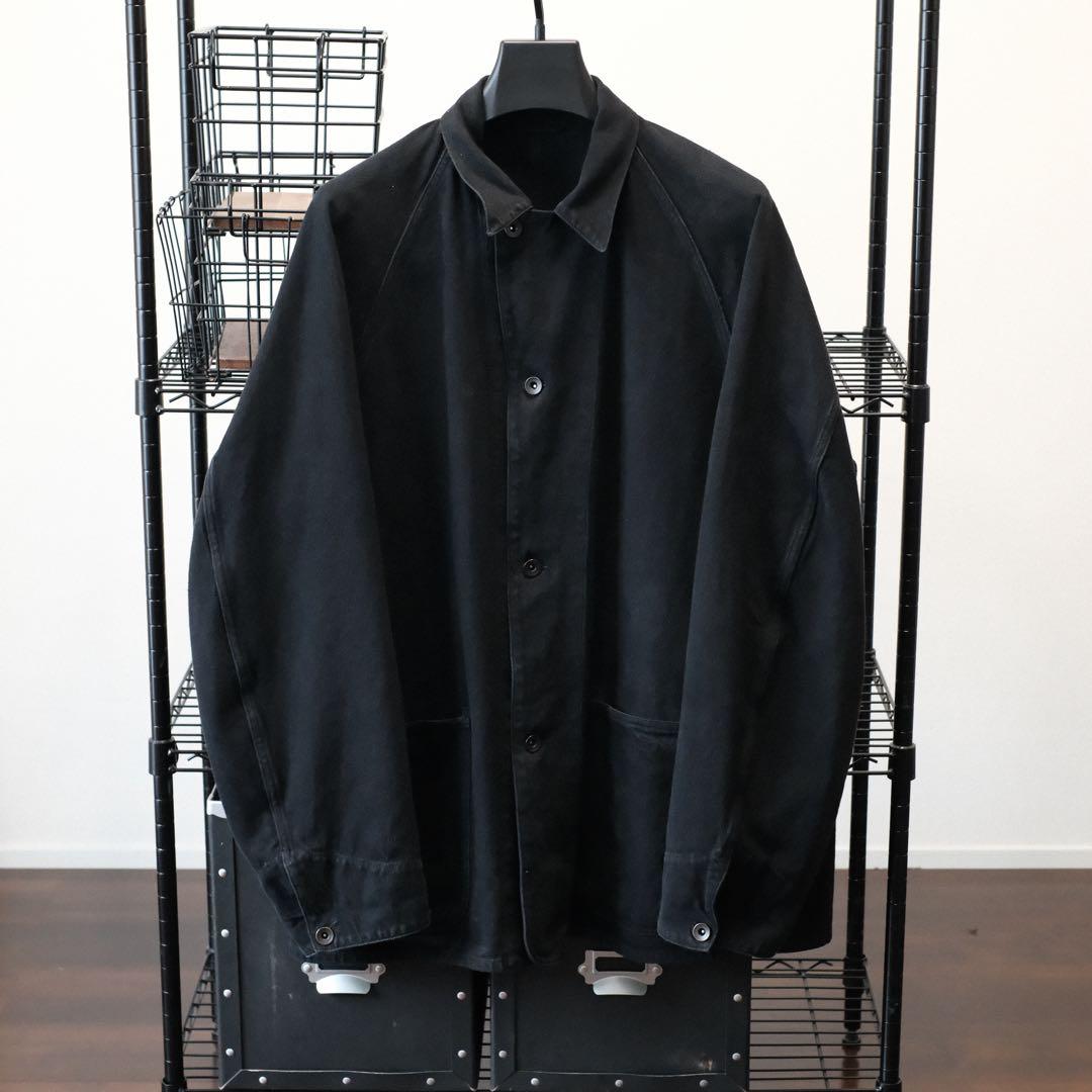 美品 COMOLI デニムワークジャケット カバーオール ブラック サイズ4