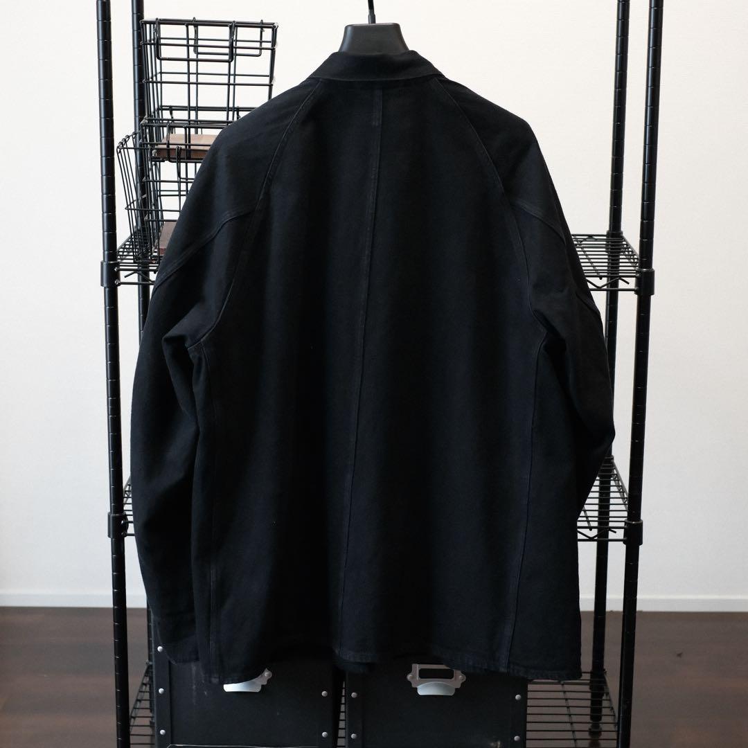 美品 COMOLI デニムワークジャケット カバーオール ブラック サイズ4