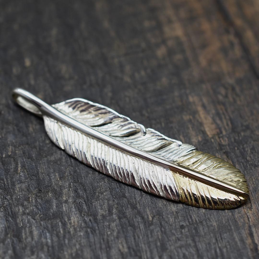 SILVER925 先金 大フェザー 左向き インディアンジュエリー