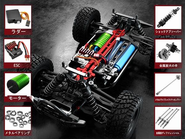 高速 ブラシレス ラジコンカー 70km/h 4WD オフロード 33cm高速車