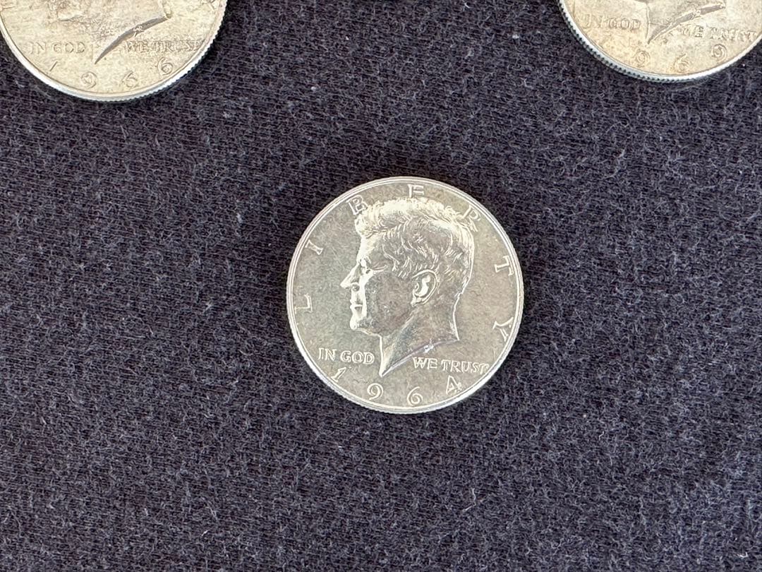 米国ケネディ銀貨 4枚セット (1964年 90%銀貨入り)