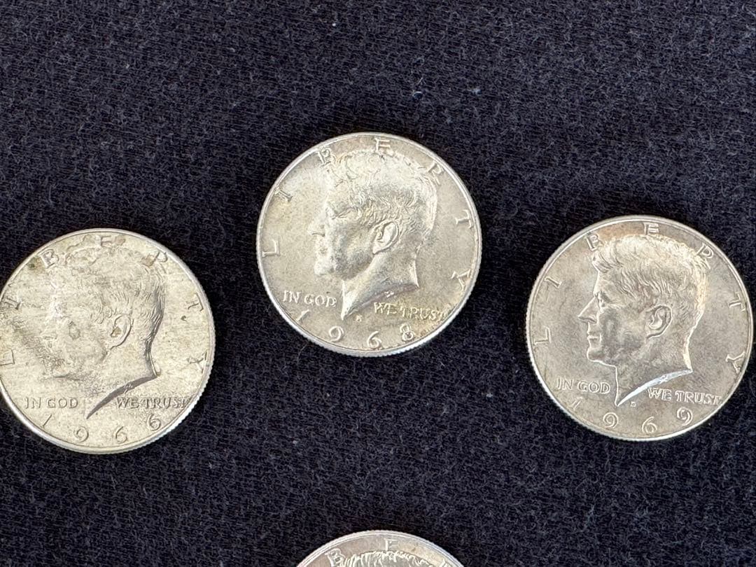 米国ケネディ銀貨 4枚セット (1964年 90%銀貨入り)