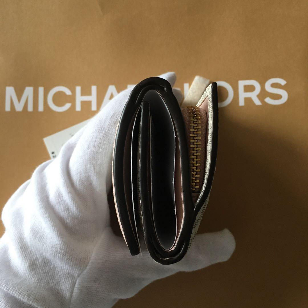 新品　MICHEAL KORS マイケルコース　三つ折り　財布　ホワイト　ピンク