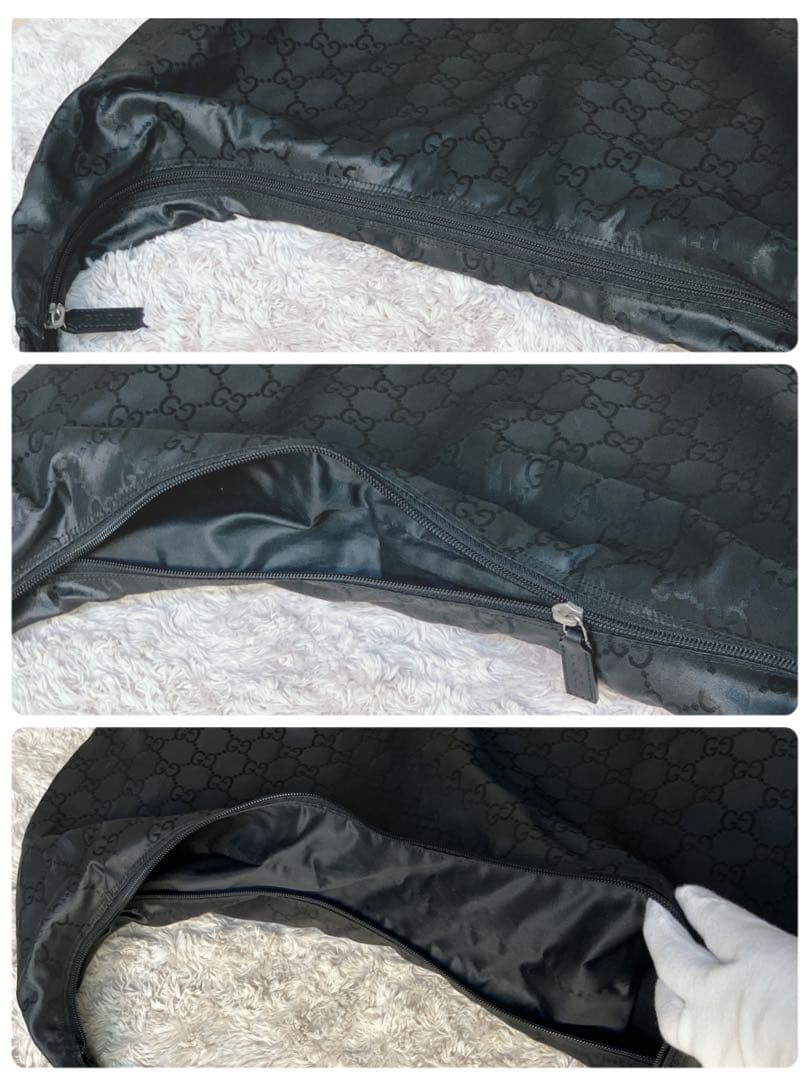 希少　GUCCI ガーメントバッグ　GG ナイロン　レザー　衣装　旅行バッグ
