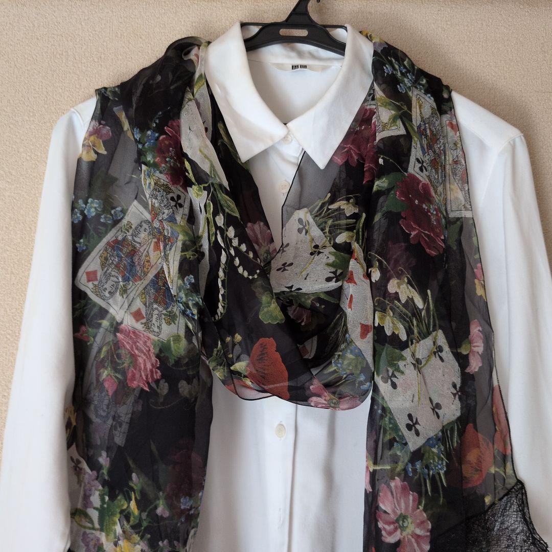 Dior 花柄レースのシフォンストール