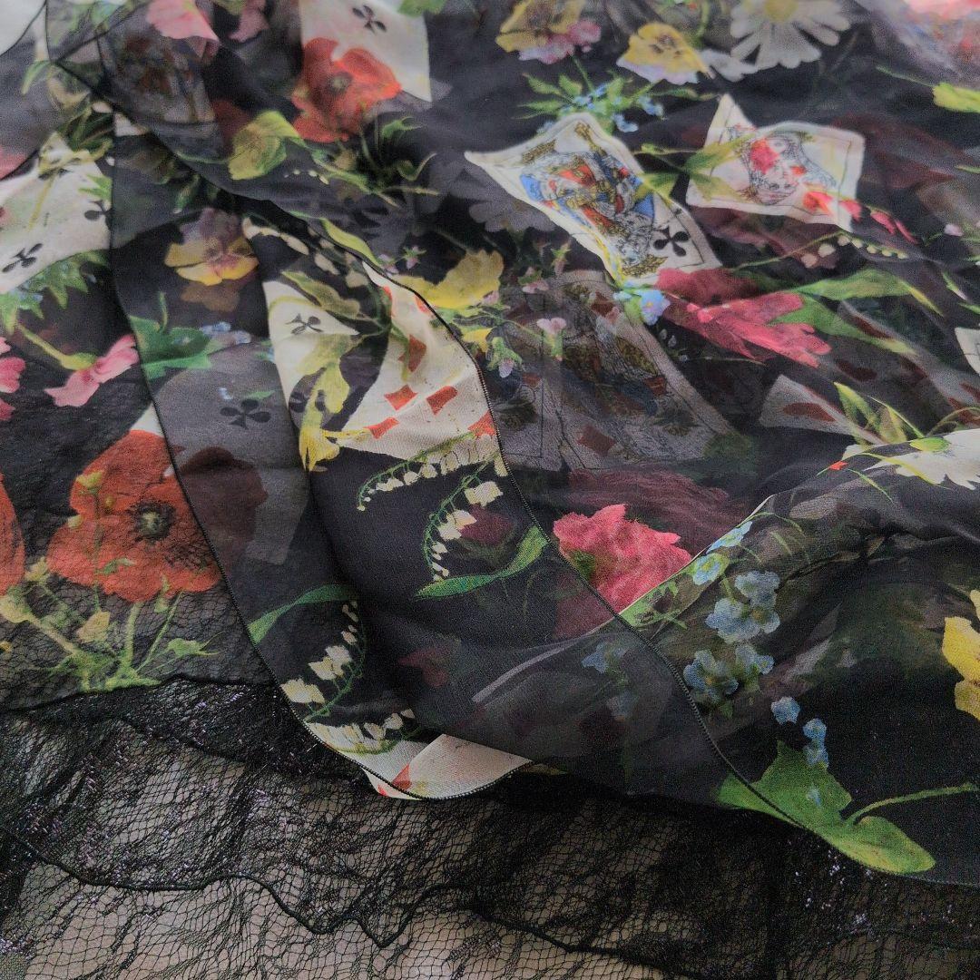 Dior 花柄レースのシフォンストール