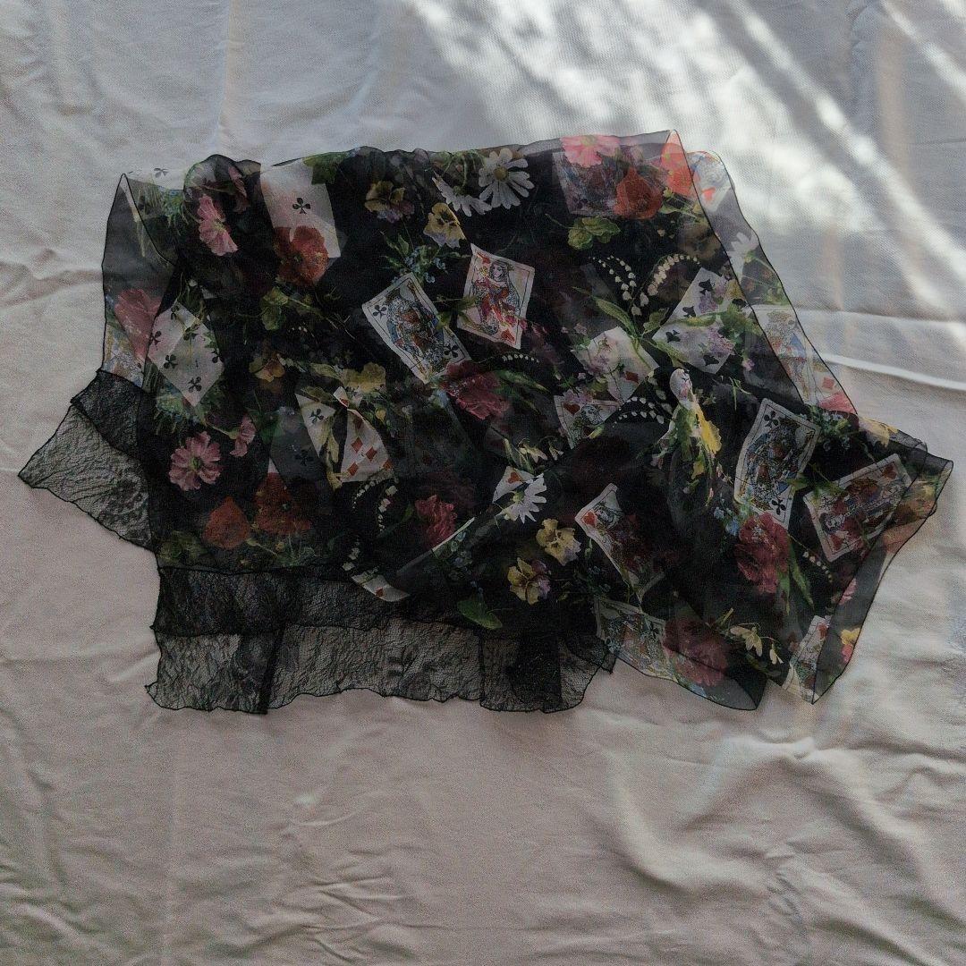 Dior 花柄レースのシフォンストール