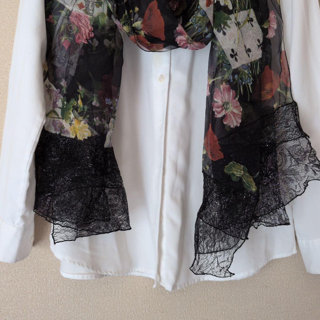 Dior 花柄レースのシフォンストール