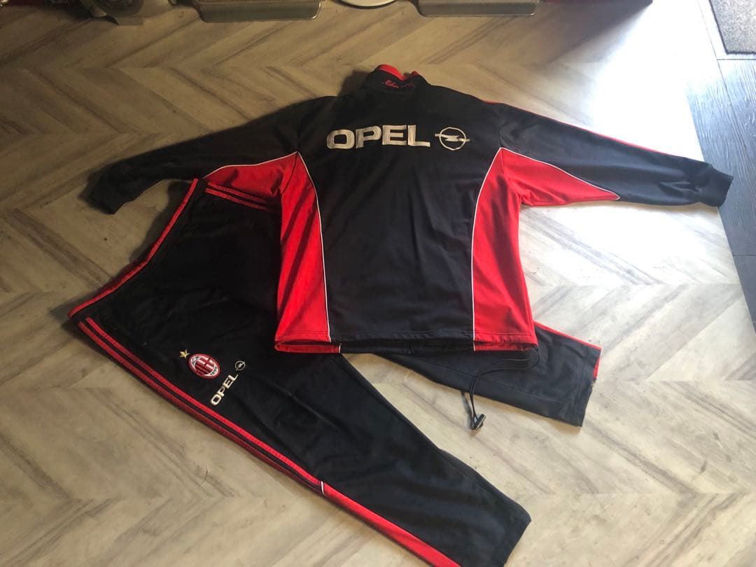 90sビンテージ　ACミランとオペルのロゴadidas製ジャージセット