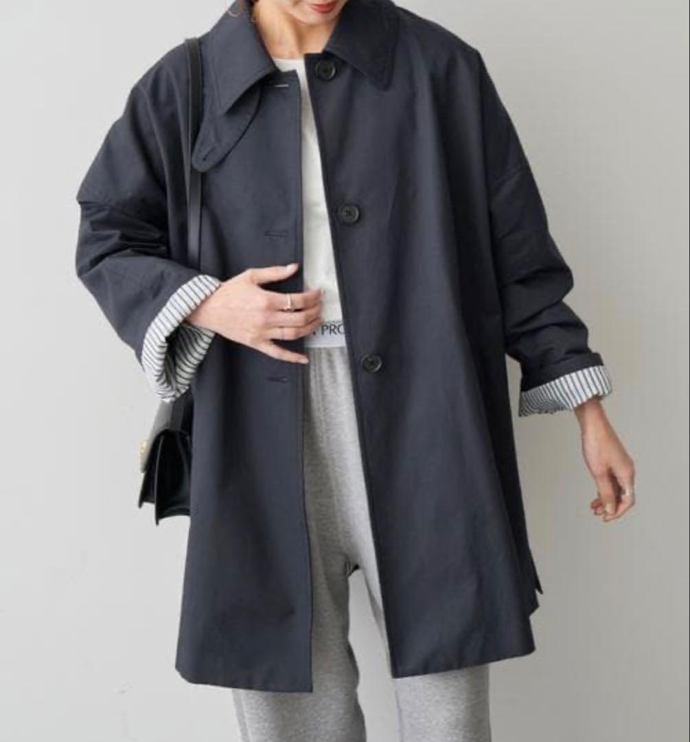 美品　25SS　スピック&スパン　T/Cギャバジンステンカラーコート　36