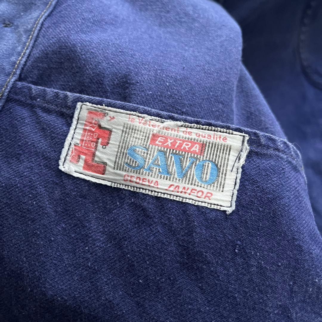 50s SAVO フレンチ ワークジャケット カバーオール コットンツイル
