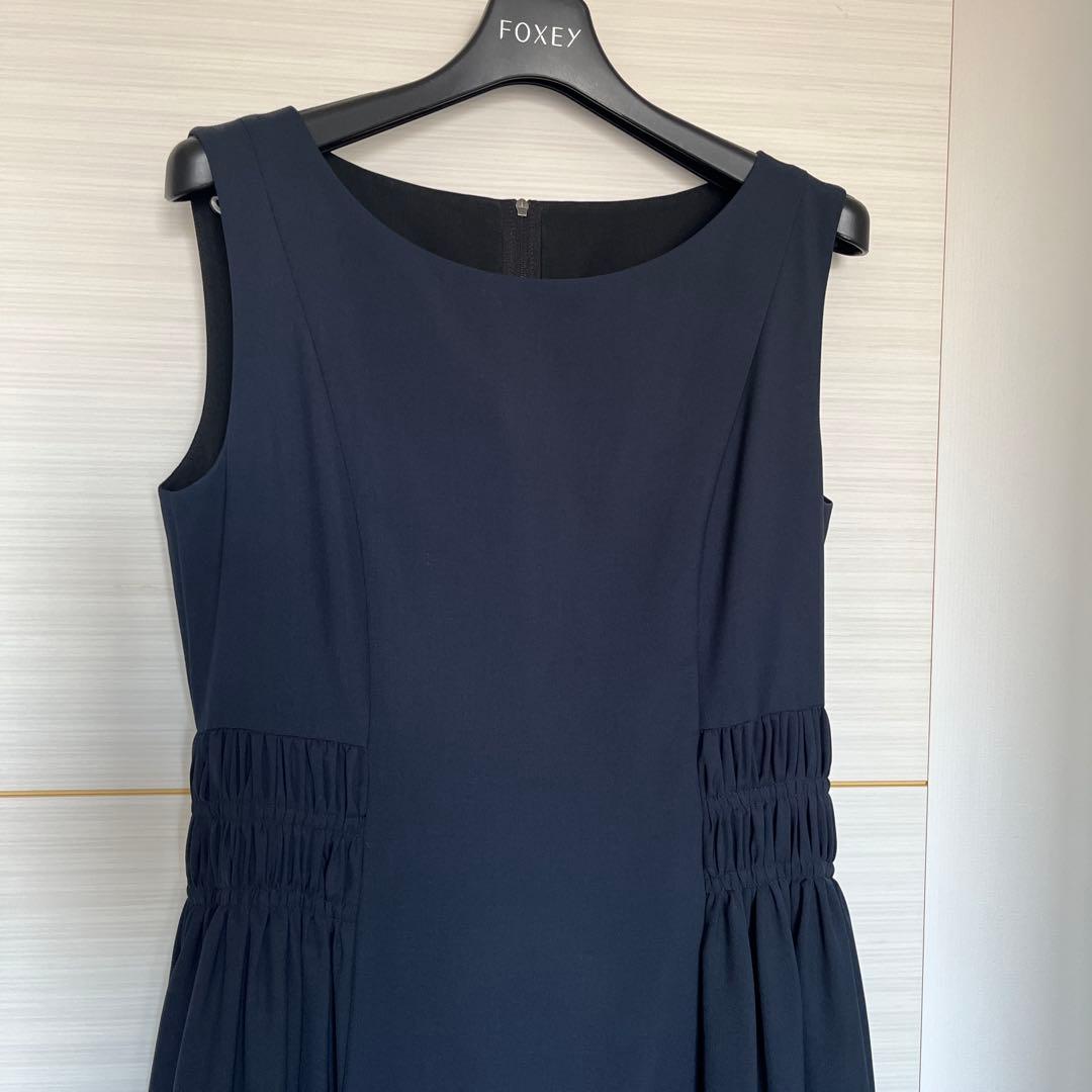 【極美品】FOXEY SMOCK DRESSスモッグドレス　ワンピース　38